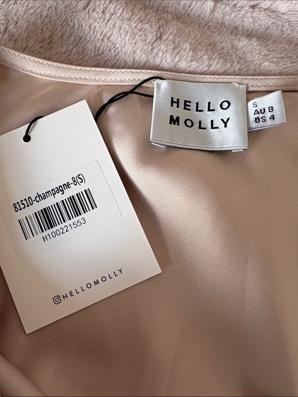Hello Molly Blush Satin Cowl Maxi Dress with Side Slit - Picture 6 of 10
